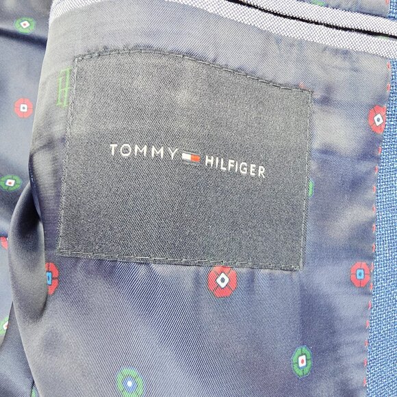 Tommy Hilfiger Size 46R Mens Blue Sport Jacket Blazer Wool Blend Two Back Slit - Picture 4 of 15